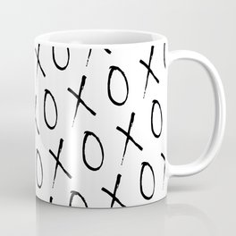 Punk Rock XOXO Pattern White Black Mug
