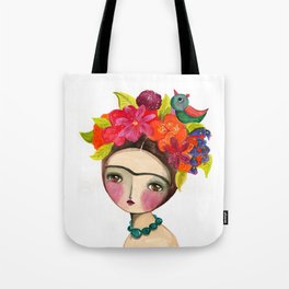 Frida And The Bird In Her Hair Tote Bag