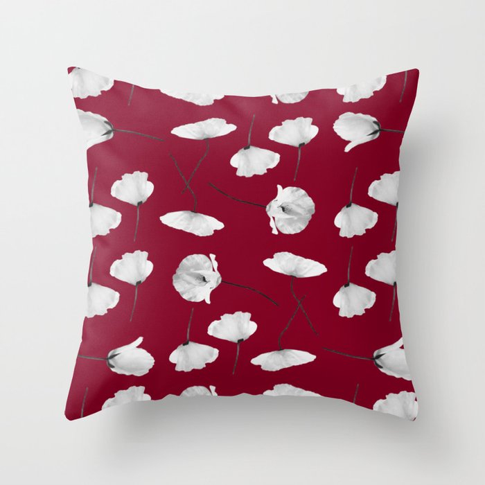 Red poppy throw pillows sales