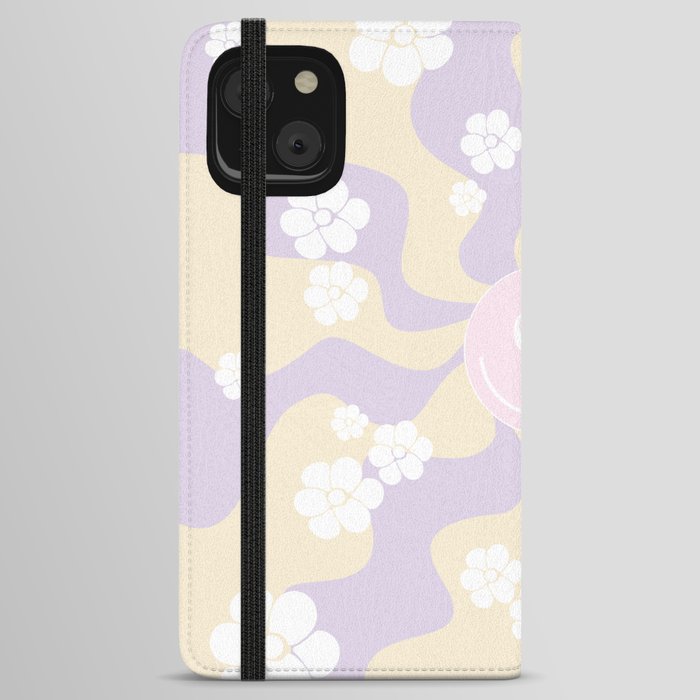 Smile - Pastel Pink, Yellow and Purple iPhone Wallet Case
