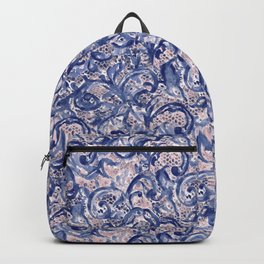 Vinage Lace Watercolor Blue Blush Backpack