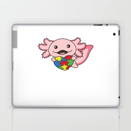 Autism Awareness Month Puzzle Heart Axolotl Laptop Skin