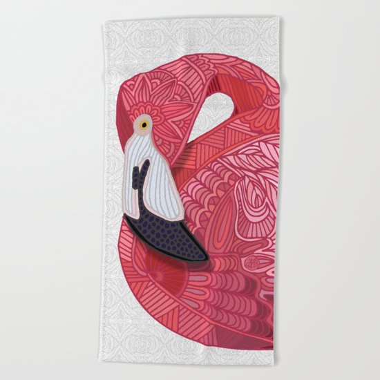 Pink Flamingos 2016 (white) Beach Towel