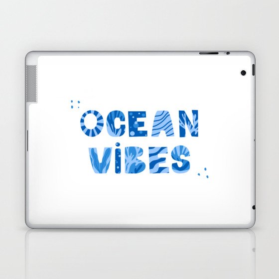 Ocean vibes decorative lettering Laptop & iPad Skin