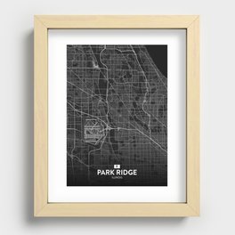 Park Ridge, Illinois, United States - Dark City Map Recessed Framed Print