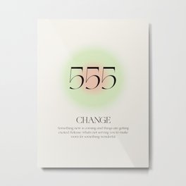 Angel Number 555 | Aura Energy | Change Metal Print | Text, Spiritual, Typographypattern, Spirituality, Motivational, Inspirational, Graphicdesign, Auracircle, Word, Numerology 
