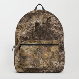 Abstract coffee brown grey stone Backpack