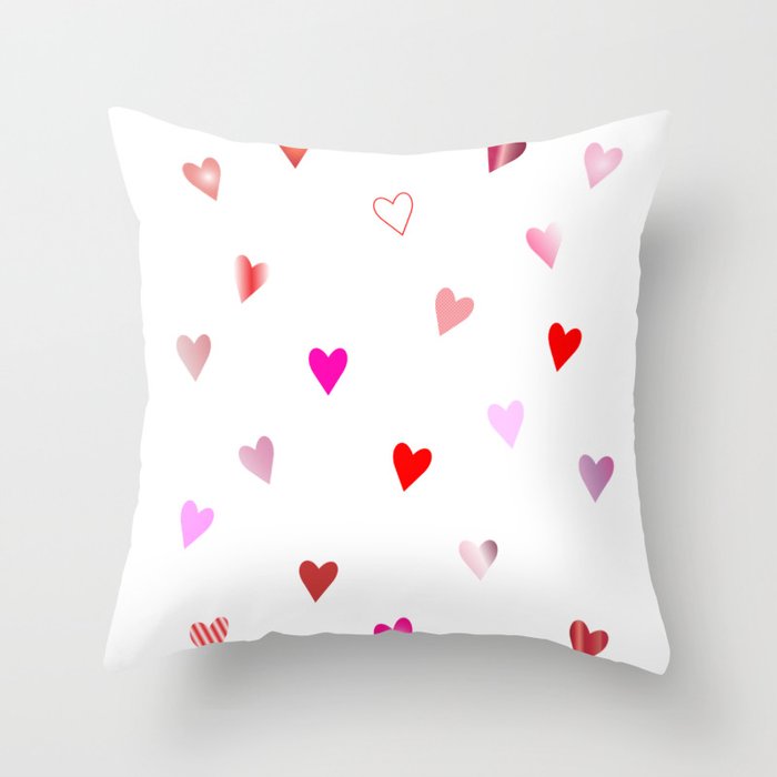 Hearts of Love for All Throw Pillow