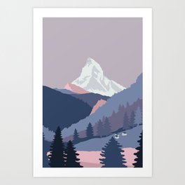 Purrspective on Matterhorn Art Print