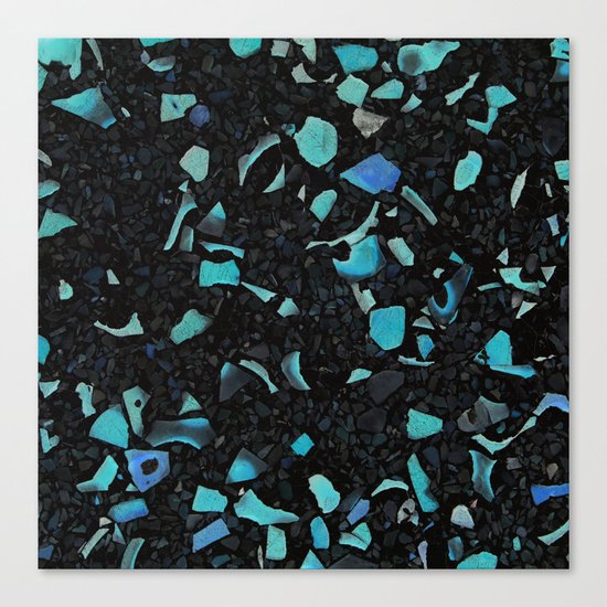Black and Blue Abstract Canvas Print