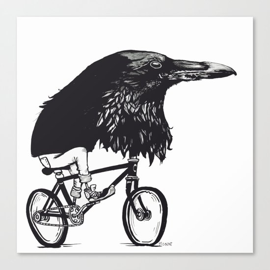 Black Bird Riding Canvas Print