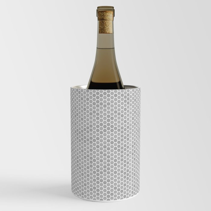 Large Grey Honeycomb Bee Hive Geometric Hexagonal Design Wine Chiller