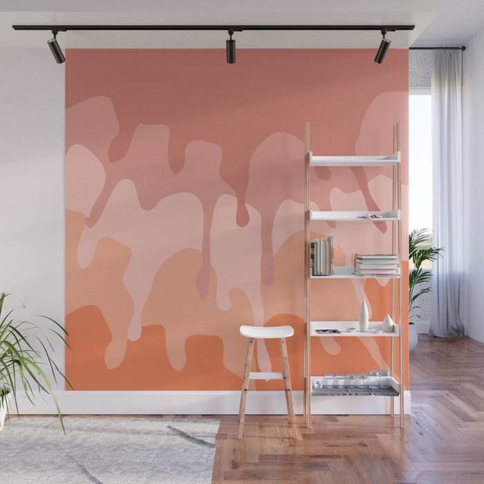 Pink and orange splatters Wall Mural