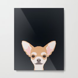 Misha - Chihuahua art print phone case gift for dog owner and dog people Metal Print