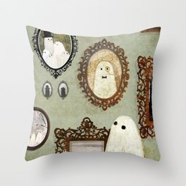 There's A Ghost in the Portrait Gallery Throw Pillow