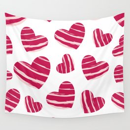 Red hearts pattern Wall Tapestry