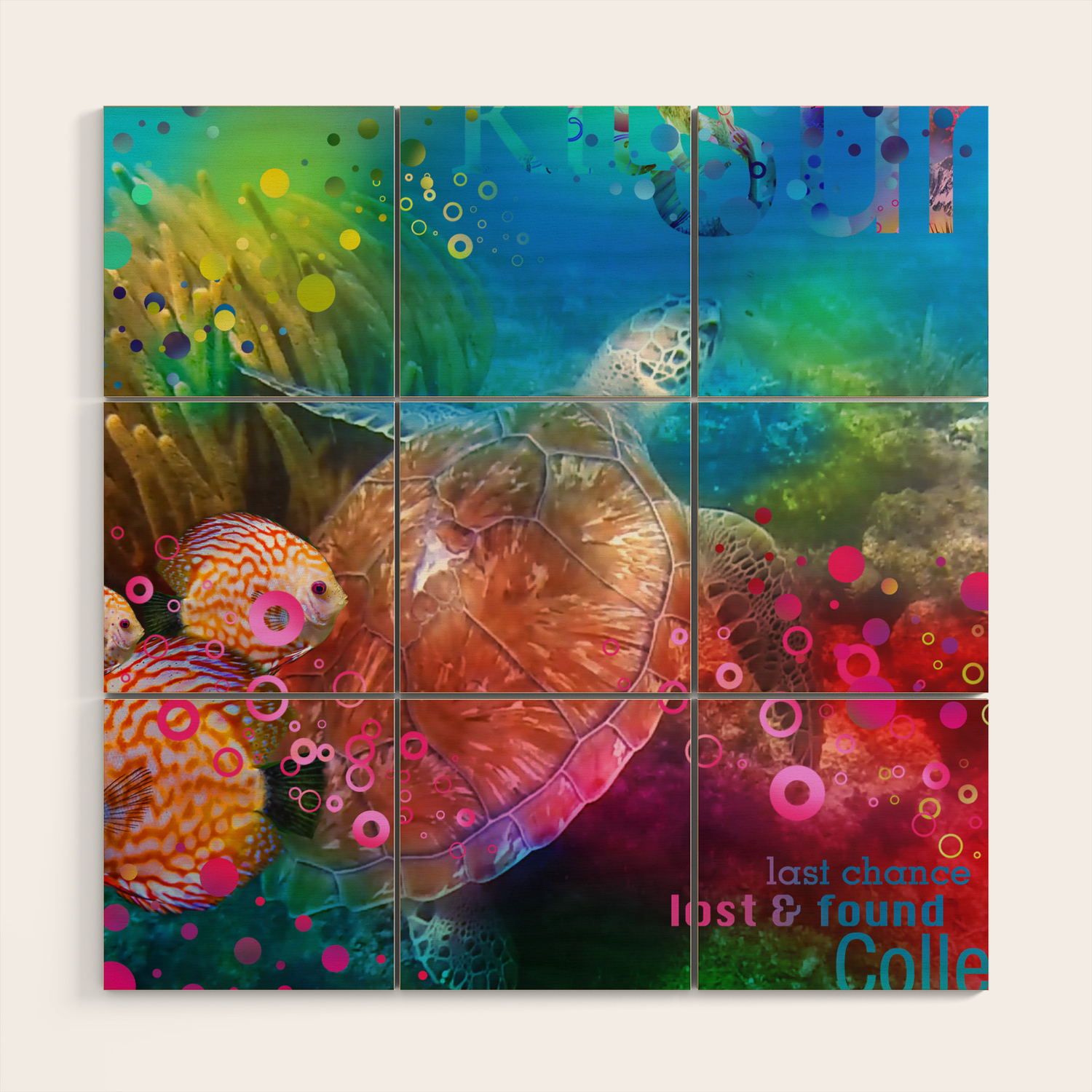 Sea Turtle In Living Color Wood Wall Art By Daveloblaw Society6