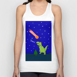 funny santasaurus rex apocalypse christmas Unisex Tank Top