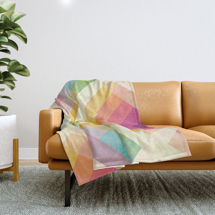Retro Rainbow Throw Blanket