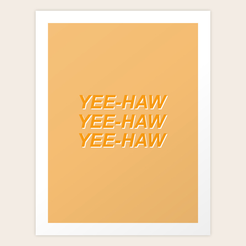 Orange Yee Haw Art Print By Mollsballs Society6