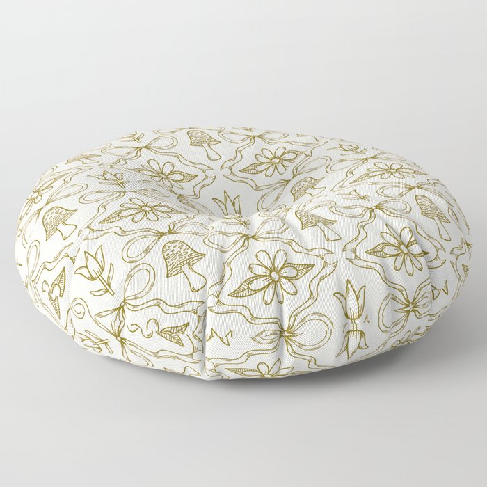 Spring Toile Print in Green Floor Pillow