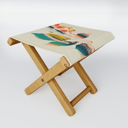 Colorful Poplar tree leaf Folding Stool