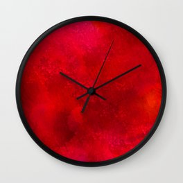 Red Splash Watercolor Pattern Wall Clock