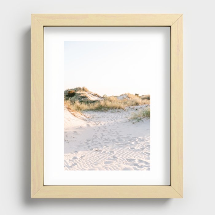 Golden Dunes | Calm Sand Dunes Netherlands Print Recessed Framed Print