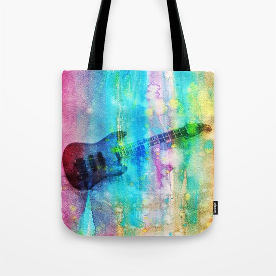 Rainbow Guitar Tote Bag