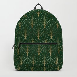 Art Deco Waterfalls // Emerald Green Backpack