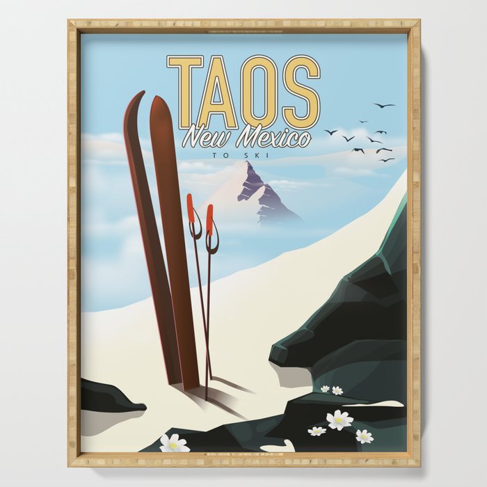 Taos USA ski poster Serving Tray