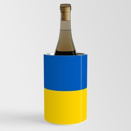 Sapphire and Yellow Solid Colors Ukraine Flag 100 Percent Commission Donated To IRC Read Bio Wine Chiller