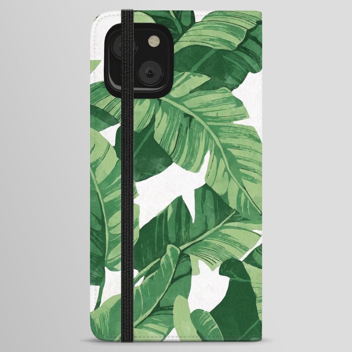 Tropical banana leaves IV iPhone Wallet Case