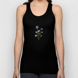English Violet Watercolour Botanical Tank Top