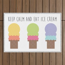 Keep Calm and Eat Ice Cream Outdoor Rug
