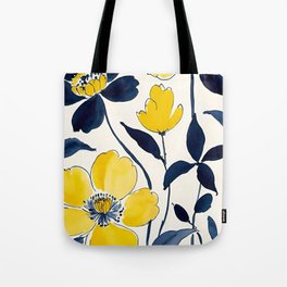 Sunny Floral watercolor art and home decor Tote Bag
