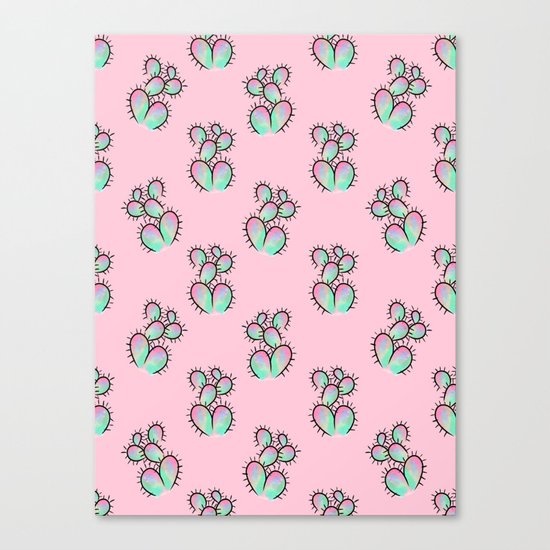 Pop Cactus Pattern Canvas Print