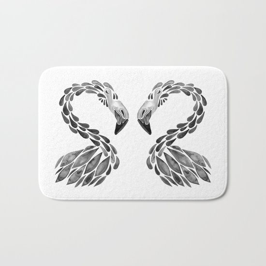 Miami Flamingo – Black Ink Bath Mat