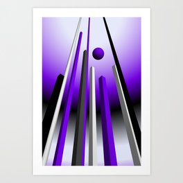 violett and black and white -01- Art Print