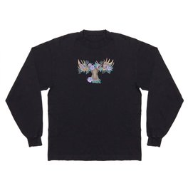 Floral Moose – Pastel Long Sleeve T-shirt