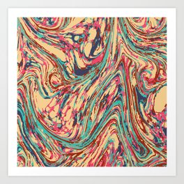 Boho marble multicolor pattern Art Print