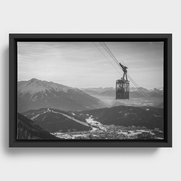 Vintage Ski Lift Framed Canvas