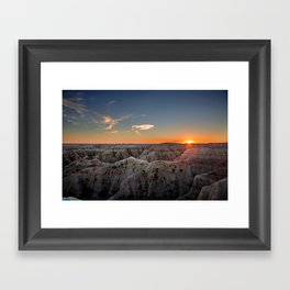 South Dakota Sunset - Dusk in the Badlands Framed Art Print