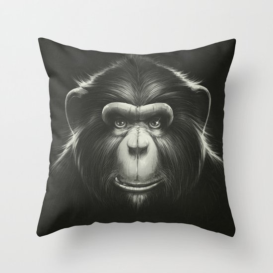 Monkee with Tooth Throw Pillow