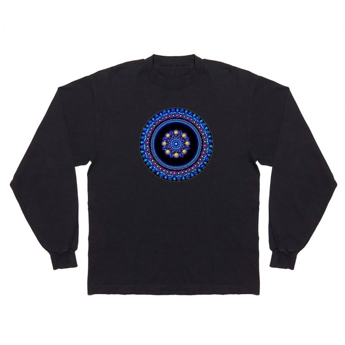 Colorful Mandala; Dot Painting Long Sleeve T Shirt