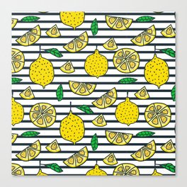 Lemon Stripes Canvas Print