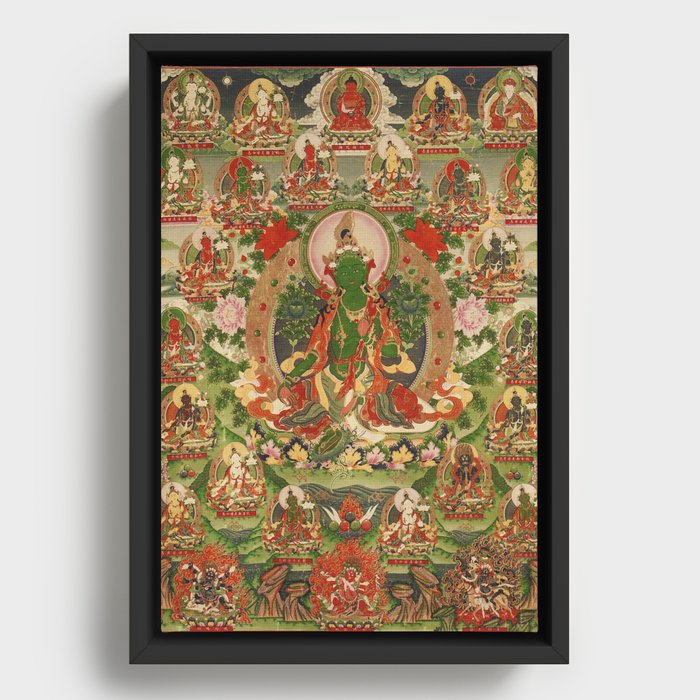 Tara Buddhist Deity Longchen 21 Taras Framed Canvas