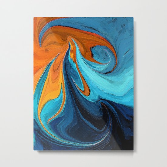 Fire At Sea Metal Print