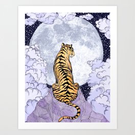 Tiger Moon | Colour Version Art Print