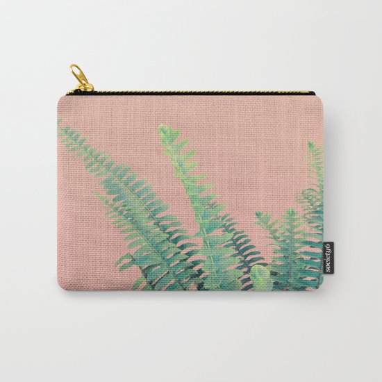 Ferns on Blush Carry-All Pouch